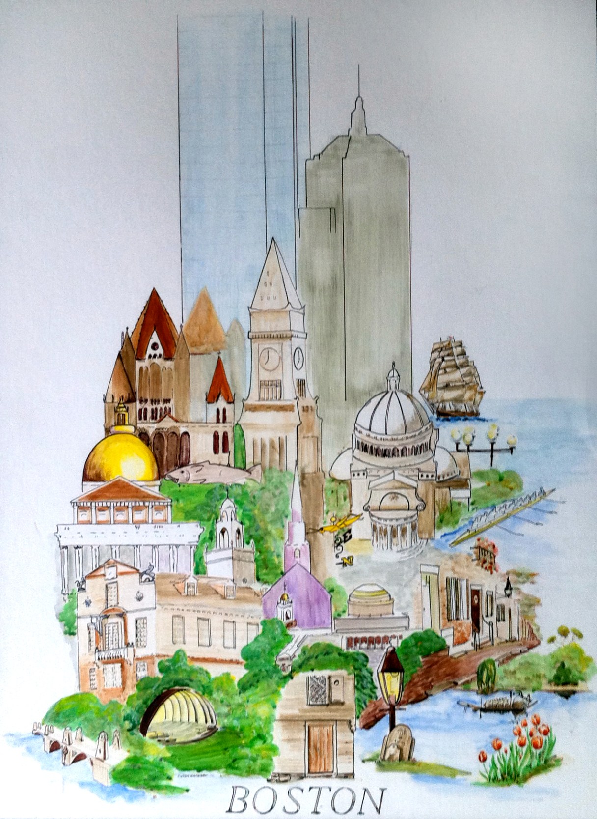 Boston Poster -21 sites in Boston, MA